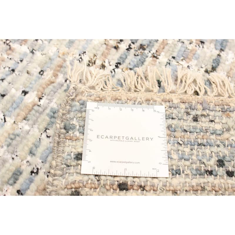 ECARPETGALLERY Hand-knotted Silk Shadow Grey Viscose, Wool Rug - 2'11 x 5'2