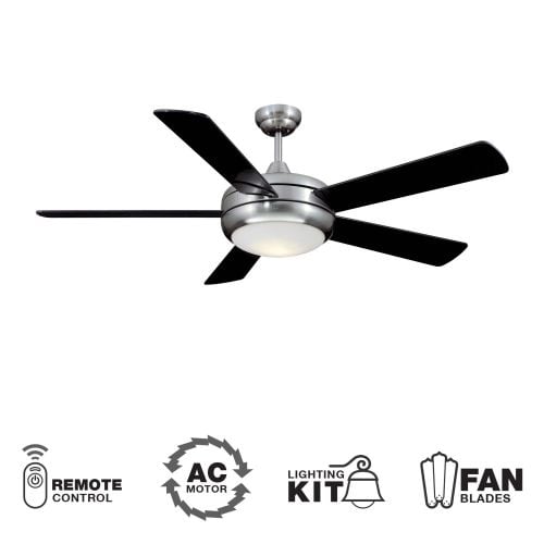 Ellington Fans TIT52SCH5LKRCX Modern 52" 5 Blade Indoor Ceiling Fan - Blades, Light Kit and Remote Control Included