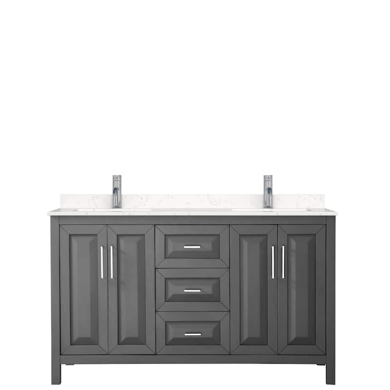 Daria 60 Inch Double Vanity, Cultured Marble Top
