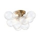 preview thumbnail 6 of 12, 3-Light Swirled Glass Globe Bubble Semi Flush Mount
