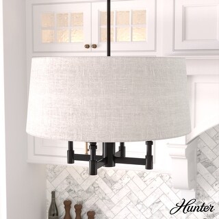 Hunter Briargrove 4-Light Chandelier with Shade - Kitchen Island, Dining Room, Entry - Geometric, Transitional - 24"