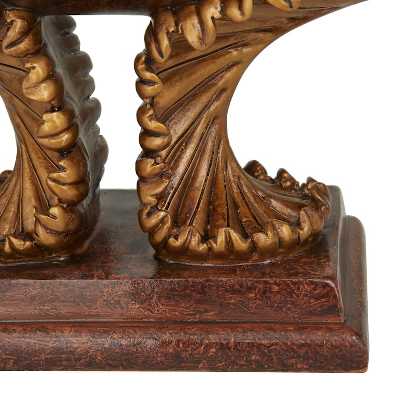 Polystone Floral Ornate Decorative Bowl - Brown - Roche River Decor