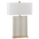 preview thumbnail 4 of 7, SAFAVIEH Lighting 28-inch Joyce Faux Snakeskin Cream Table Lamp (Set of 2) - 18"x8 "x27.75"
