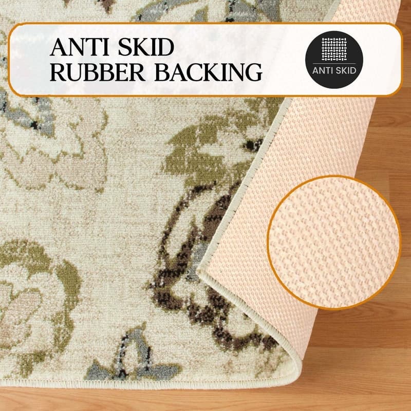 Superior Jacobean Modern Farmhouse Floral Indoor Runner or Area Rug