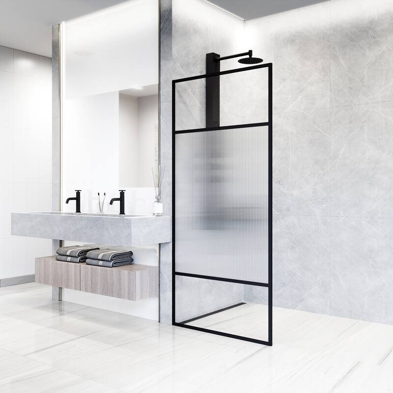 VIGO Essex 34" W x 74" H Framed Fixed Shower Screen