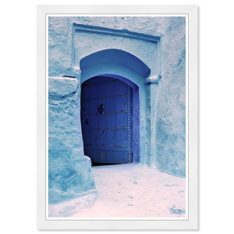 Wynwood Studio Prints Architecture and Buildings Blue Door Blue and Modern & Contemporary Wall Art Canvas Print
