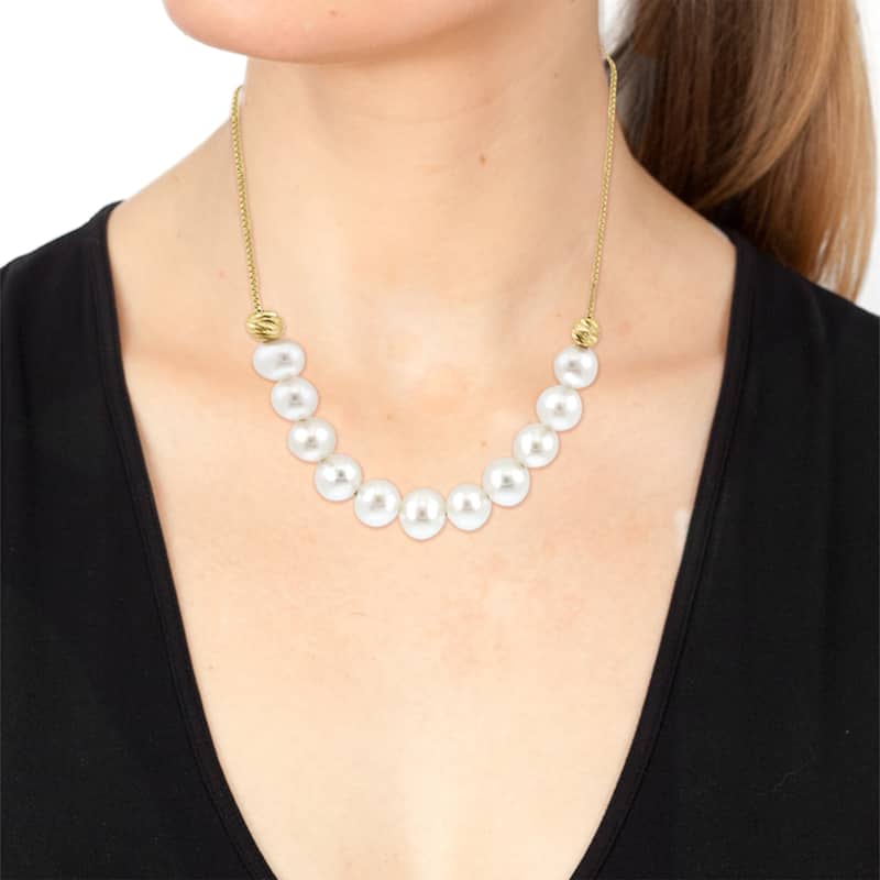 EFFY Gold over Sterling Silver Fresh Water Pearl Necklace - 18 Inch