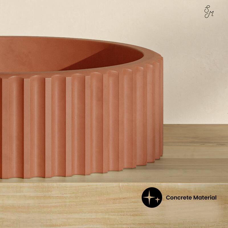 Lafayette 16" Round Concrete Vessel Sink In Terracotta - 16