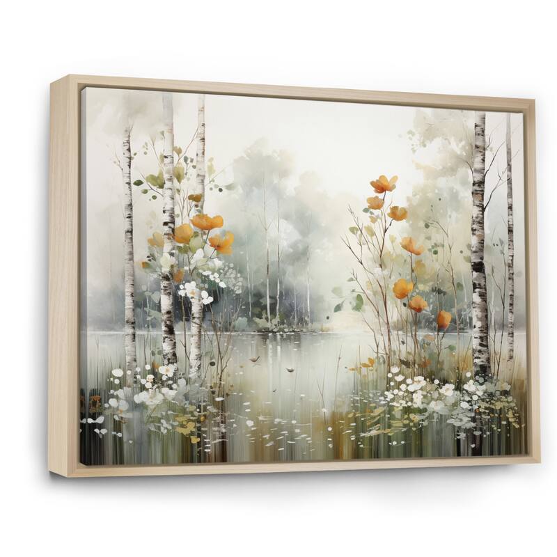 Designart "Minimalism Forest Woods I" Landscapes Framed Wall Art Living Room