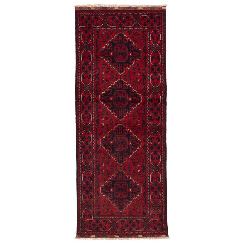 ECARPETGALLERY Hand-knotted Finest Khal Mohammadi Red Wool Rug - 2'8 x 6'11