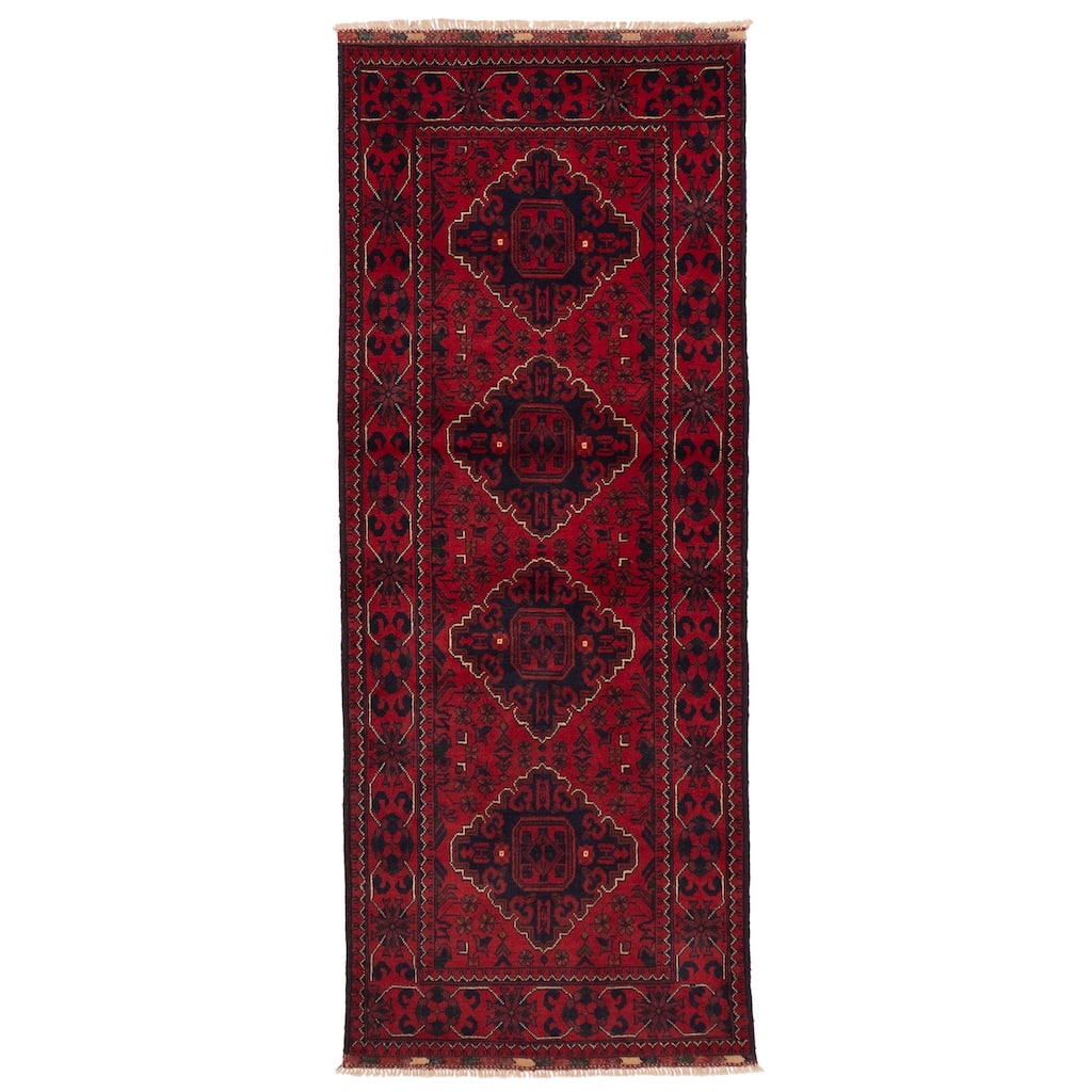 ECARPETGALLERY Hand-knotted Finest Khal Mohammadi Red Wool Rug - 2'8 x 6'11