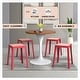 preview thumbnail 25 of 69, Tresse Modern Stackable Dining Stool with Wicker Seat for Dining Room, Garden, Patio, Indoor or Outdoor - No Assembly Required