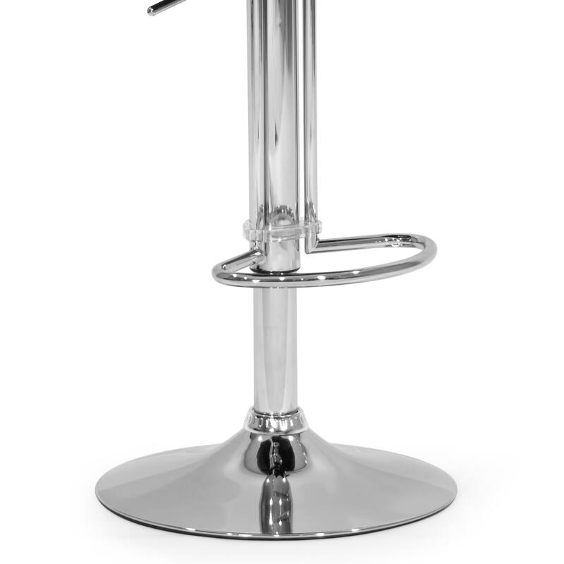 Adria White/Black/Grey Chrome Frame Adjustable Height Swivel Bar Stools (Set of 2)