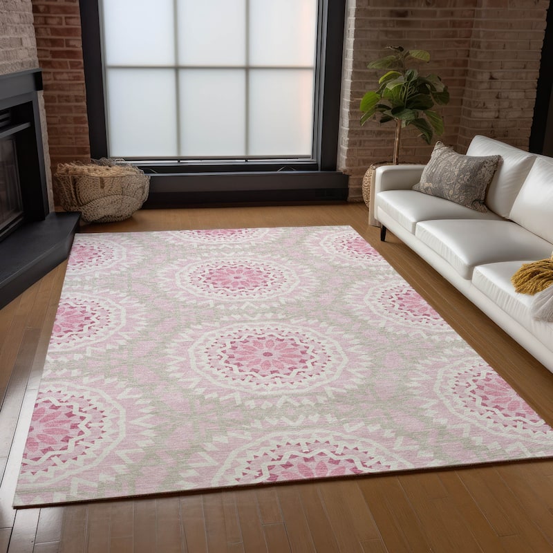 Machine Washable Indoor/ Outdoor Chantille Boho Global Rug