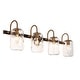 preview thumbnail 9 of 12, Kole Farmhouse 4-Light Linear Bathroom Vanity Lights Mason Jar Glass Wall Sconces