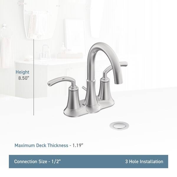 Shop Moen S6510 Double Handle Centerset Bathroom Faucet With And