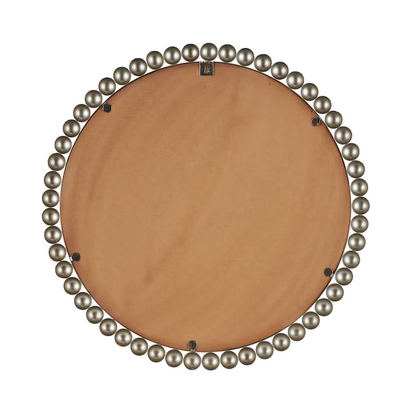 Metal Wall Mirror with Bead Detailing - Gold or Silver - CosmoLiving by Cosmopolitan