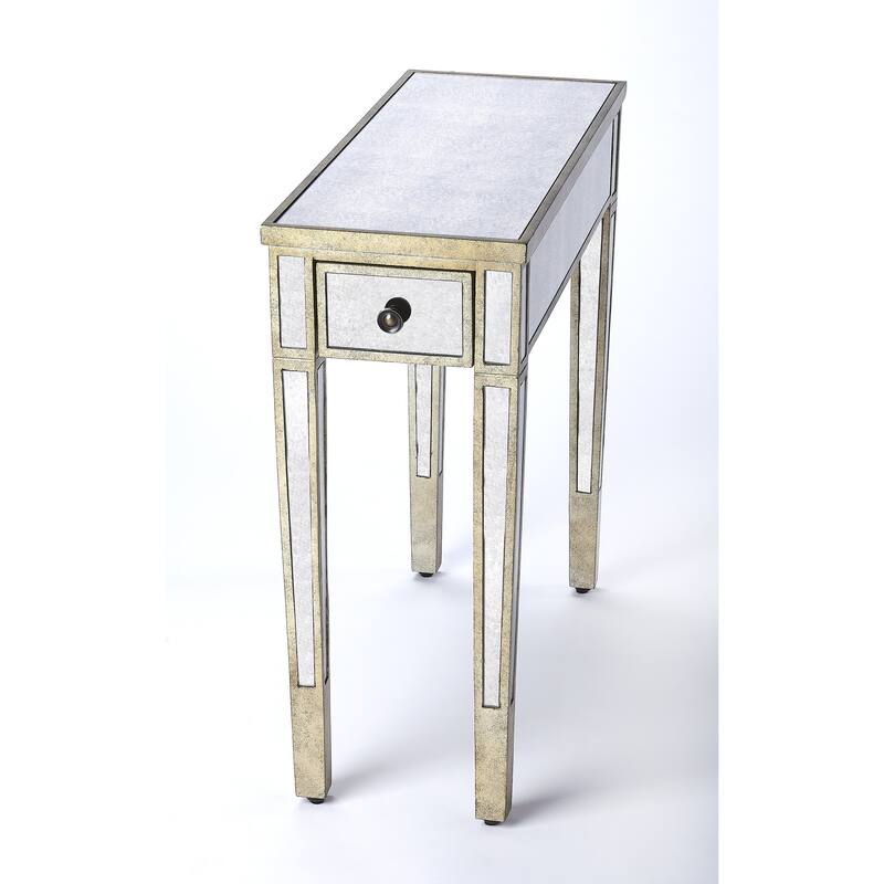 Katarina Mirrored Chairside Table - Mirror - Silver