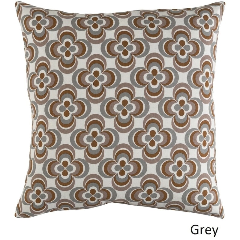 Decorative 18-inch Chung Feather Down or Polyeste Filled Throw Pillow - Down - Grey