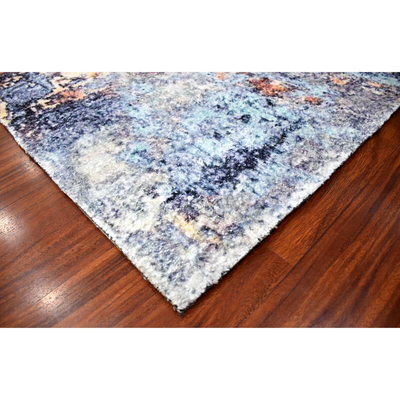Hand Woven Victoria Micro Printed Polyester Traditional Oriental Area Rug