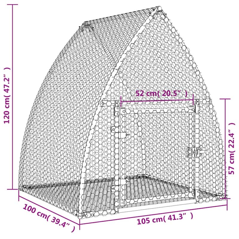 vidaXL Rabbit Hutch Bunny House Animal Enclosure Silver Galvanized Steel