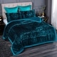 preview thumbnail 11 of 83, Ultra Plush Printed 3-piece Sherpa Borrego Comforter Set Solid Teal