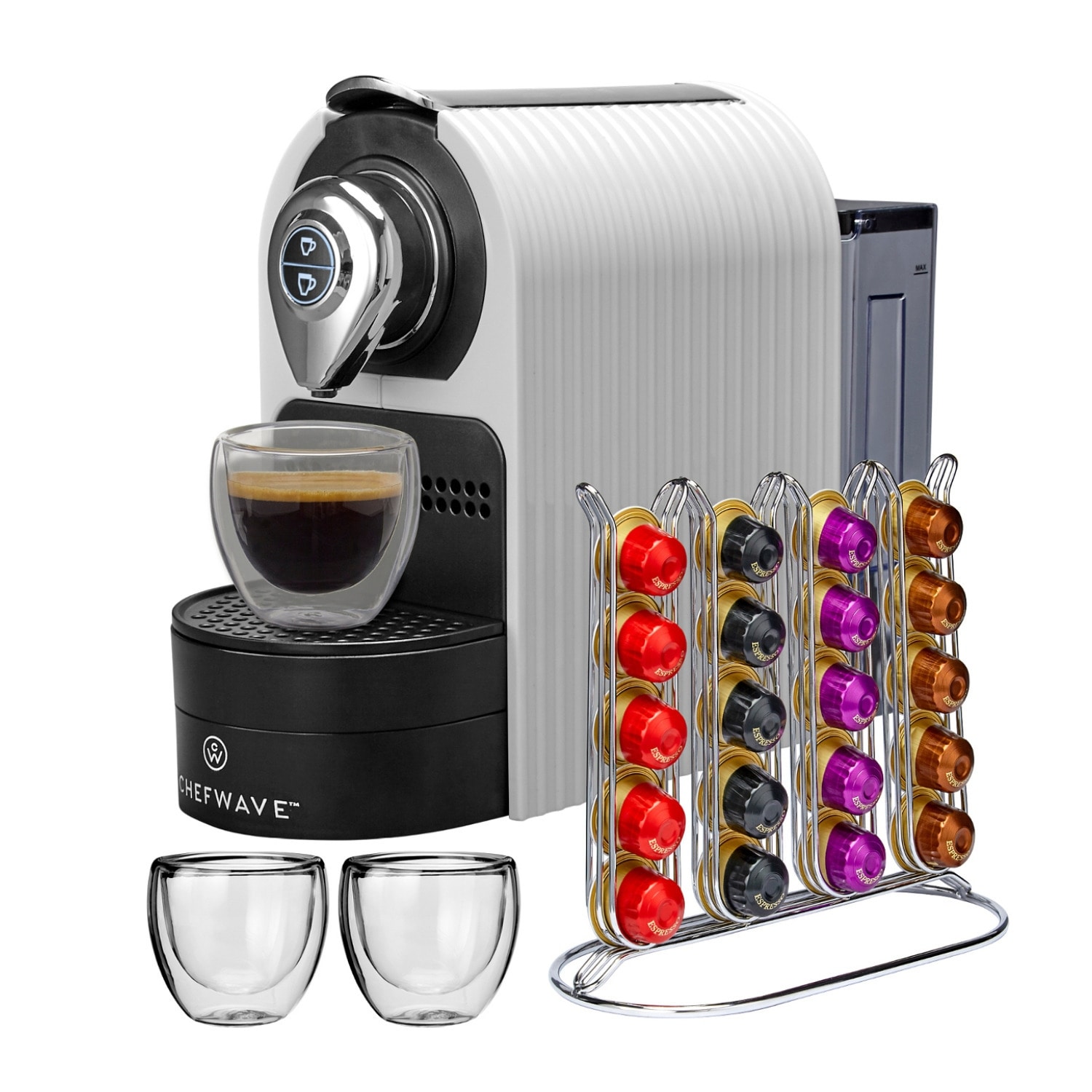 ChefWave Espresso Machine for Nespresso Compatible Capsule Bundle 5.9
