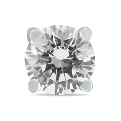 Marquee 1/4 Carat Round Single Stud Diamond Earring in 14K White Gold