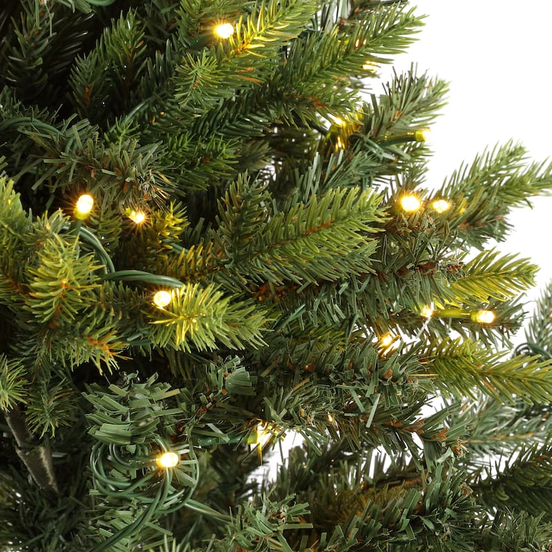 SAFAVIEH 5.5 Ft, Green, Pre-Lit Artificial Christmas Tree - 50"W x 50"D x 66"H