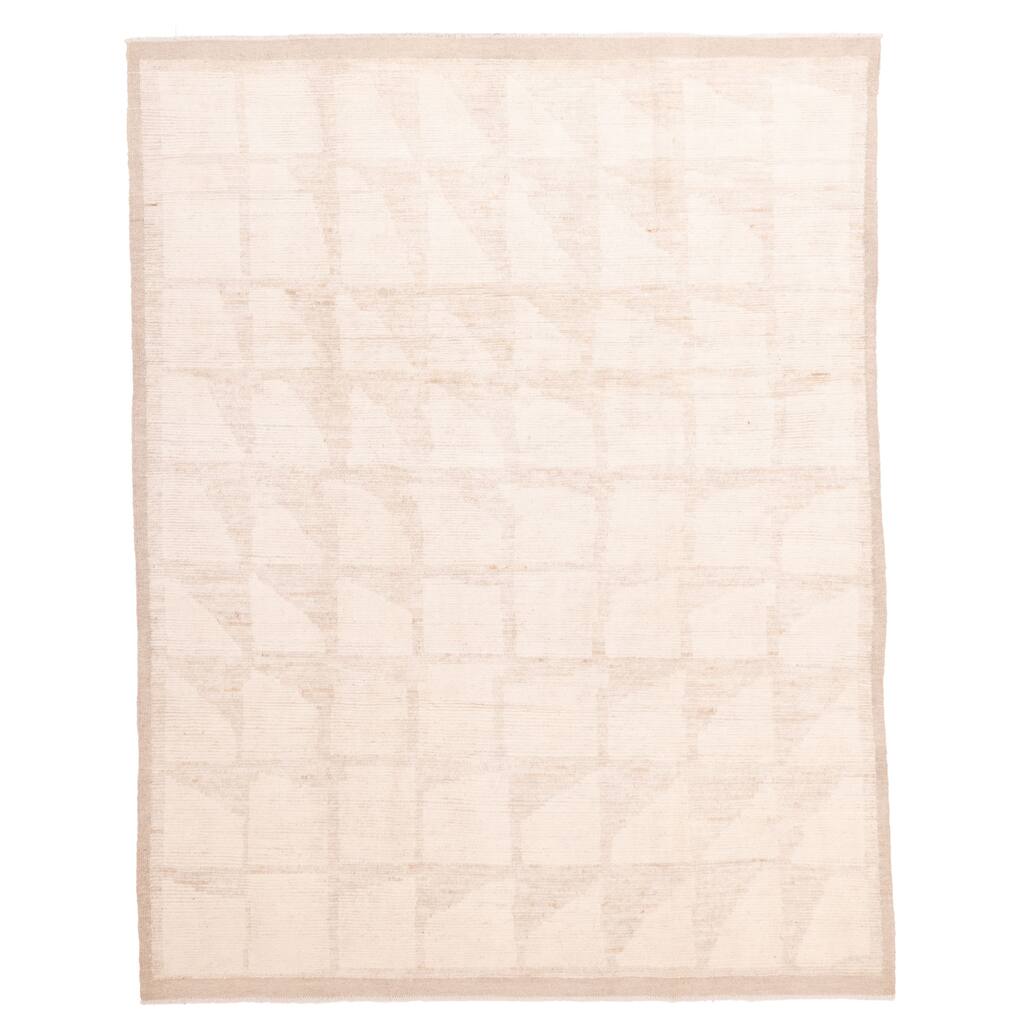 ECARPETGALLERY Hand-knotted Pak Finest Marrakesh Ivory Wool Rug - 7'11 x 10'2