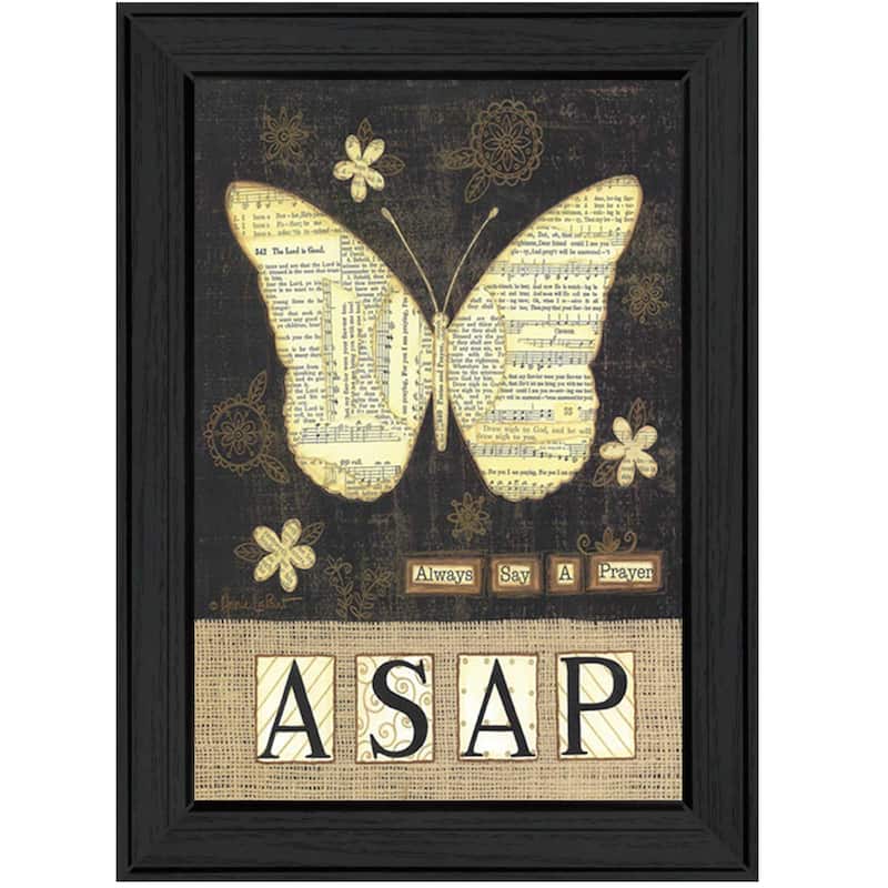 TrendyDecor4U Contemporary "Always Say a Prayer" Framed Print Wall Art by Annie LaPoint