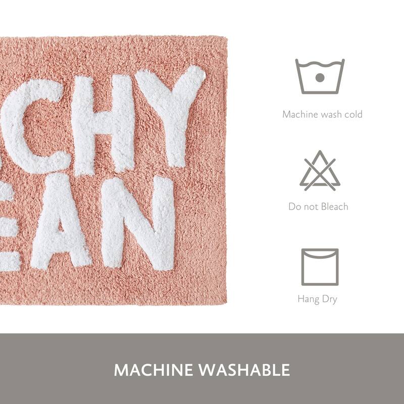 Jessica Simpson Cotton Bath Rug 20"x32", "Peachy Clean" Pink