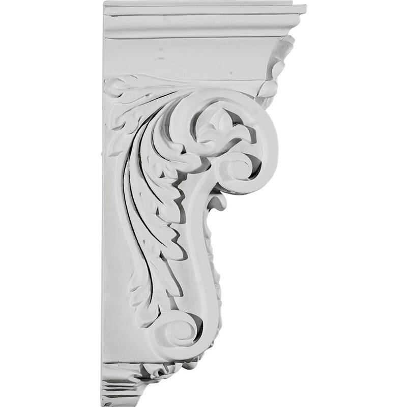 4 5/8"W x 5 1/4"D x 10 3/4"H Scroll Leaf Corbel