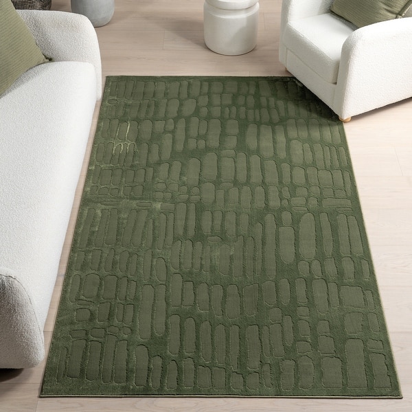slide 2 of 17, Nuloom Belen Modern Abstract Area Rug Forest Green - Rectangle - 10' x 13'
