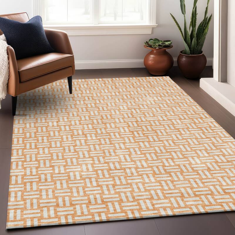 Premium Washable Super Soft Modern Weave Mayfield Rug - Peach - 5' x 7'6"