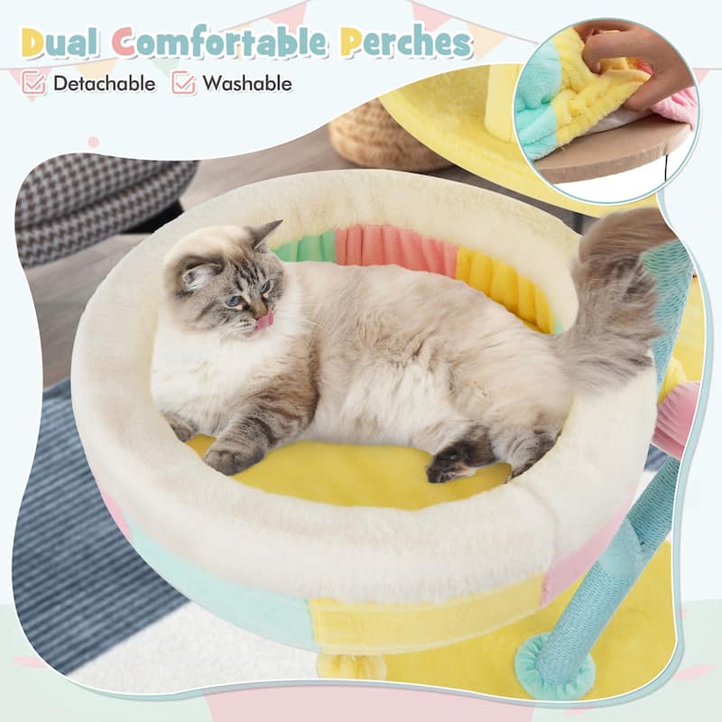 Costway Multi-Layer Cat Tree Cat Tower with Open Condo 2 Removable - See Details