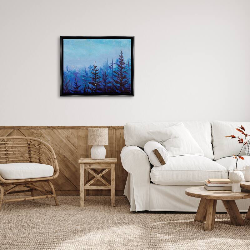 Stupell Foggy Magical Forest Framed Floater Canvas Wall Art Design by Valery Rybakow