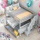preview thumbnail 1 of 19, Full over Full Bunk Bed with Two Drawers and Storage,Can Accommodate 4 People,2 Color Gray