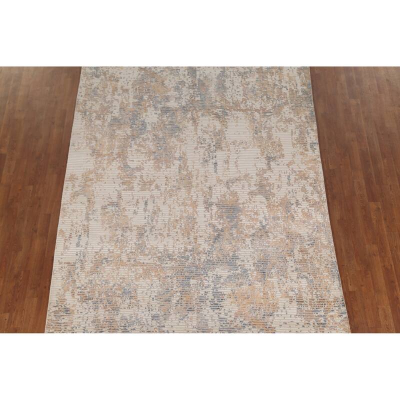 Modern Area Rug Hand-Knotted Abstract Wool Carpet - 6'7"x 9'8"