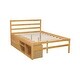 preview thumbnail 5 of 13, Natural Full Size Wood Platform Bed with Storage Shelves and 2 Under-bed Storage Drawers