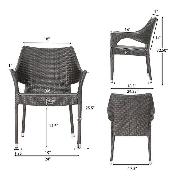 Cliff Outdoor 5piece Wicker Dining Set by Christopher Knight Home On