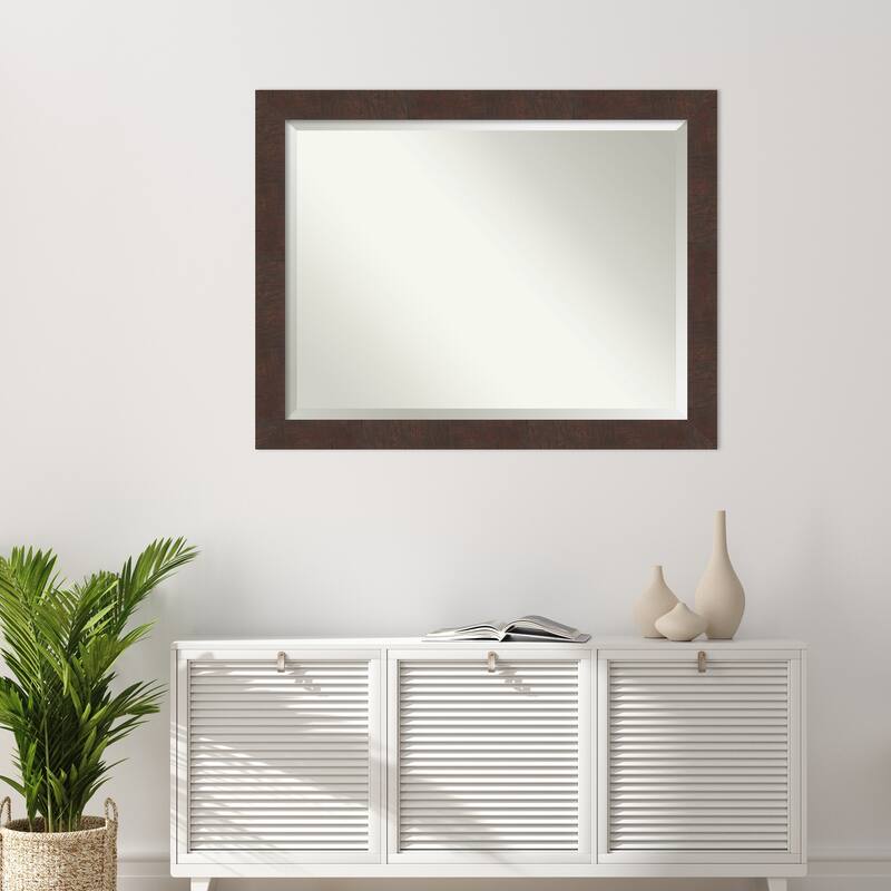 Beveled Wall Mirror - Wildwood Brown Frame - Wildwood Brown