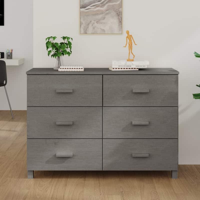 vidaXL Sideboard Buffet Console Cabinet with Storage HAMAR Solid Wood Pine - 44.5"x15.7"x31.5"