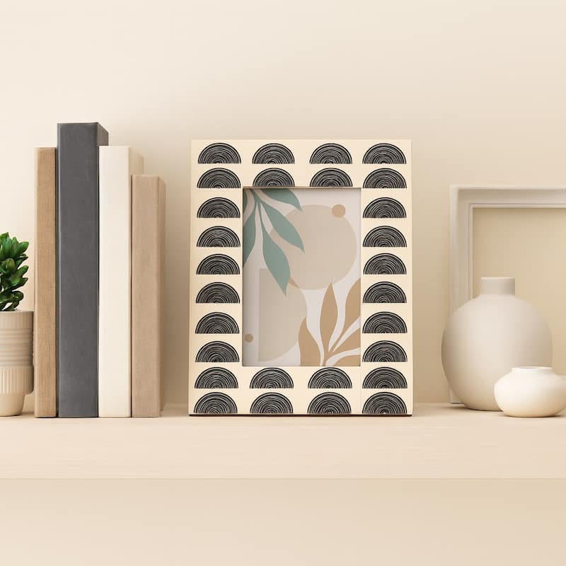 Resin Wood Decorative Arches Photo Frame - Black