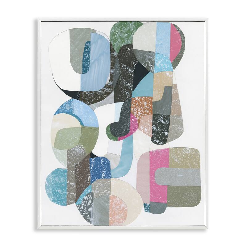 Stupell Pastel Shapes Intertwined Framed Giclee Art Design By Coco Good - 24 x 30 - White