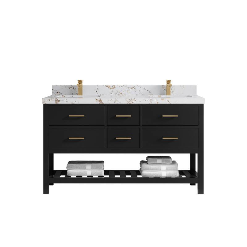 Willow Collections 60 in. W x 22 in. D Parker Double Sink Bathroom Vanity with Countertop