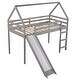 preview thumbnail 7 of 8, Twin Loft House Bed with Ladder and Slide, Grey