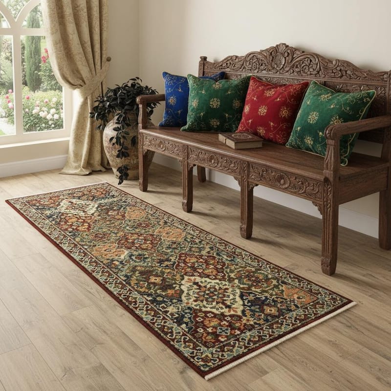 HomeRoots Oriental Traditional Rectangle Area Rug - 6' Runner