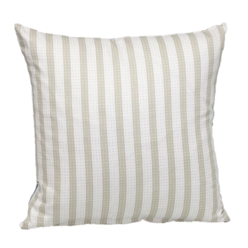 Stars Woven Cotton Throw Pillow - 16" - White and Beige