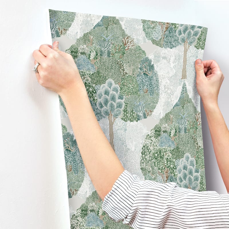 Ermont Green/Teal Unpasted Paper Unpasted Bohemian Mystic Forest Wallpaper Covers about 60.75 sq. ft.